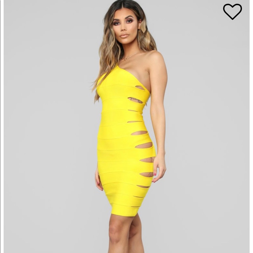 Fashion Nova Side Piece Cut Out Bandage Dress